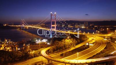 Tsing Ma Bridge at night