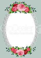 Vintage roses oval frame