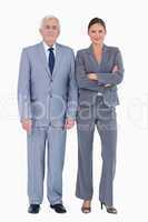 Mature businessman next to colleague