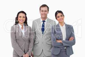 Smiling businessteam standing