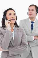 Call center agents at work