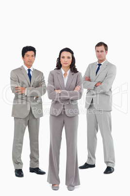 Confident tradesteam with arms folded Confident tradesteam with arms folded
