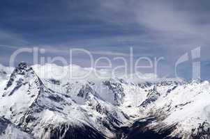 Winter Mountains. Caucasus Mountains.