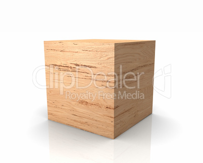 Holzwürfel mit graden Kanten - Birke Maser