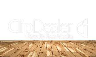 Weisse Wand mit Holzboden - Pappel Maser