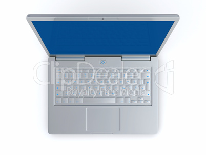 Laptop Silber Blau - Draufsicht 02