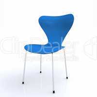 3D Designer Stuhl blau silber