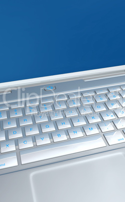 Tastatur Detail - Laptop Silber Blau