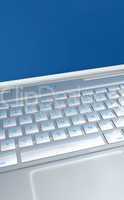 Tastatur Detail - Laptop Silber Blau