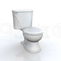 3D Toilette vor weissem Hintergrund