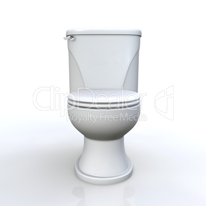 3D Toilette geschlossen frontal