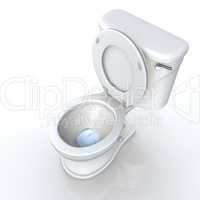 3D Toilette offen Draufsicht