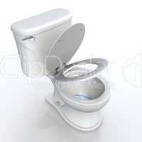 3D Toilette halb offen Draufsicht