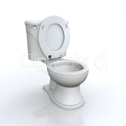 3D WC vor weissem Hintergrund