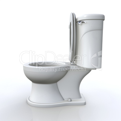 3D WC offen Seitenansicht