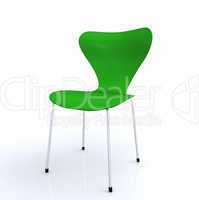Designer Stuhl grün silber
