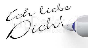 Stift Konzept - Ich liebe Dich!