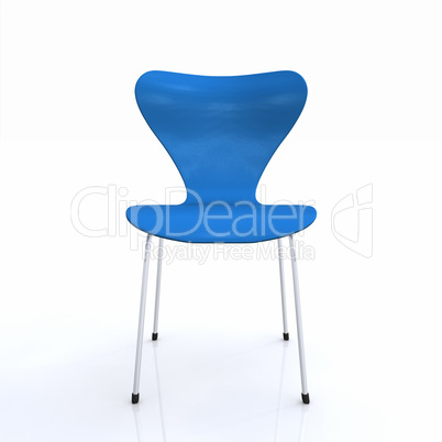 3D Designer Stuhl silber blau