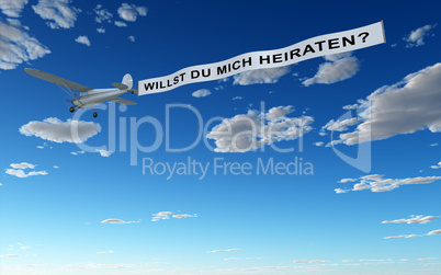 Flugzeug Werbung - Willst Du mich heiraten?