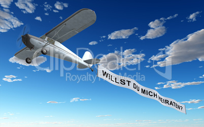 Flugzeug Banner - Willst Du mich heiraten?