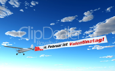 Flugzeug Werbung - 14. Februar ist Valentinstag