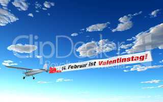 Flugzeug Werbung - 14. Februar ist Valentinstag