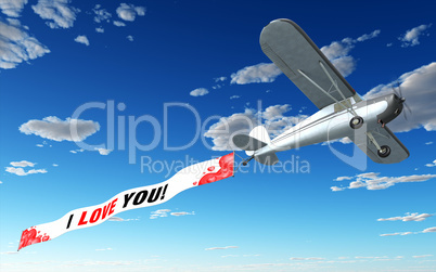 Flugzeug Banner - I love u