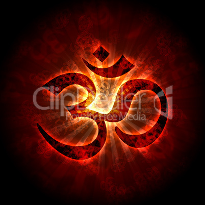 Burning Aum Symbol