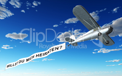 Flugzeug Banner - Willst Du mich heiraten?