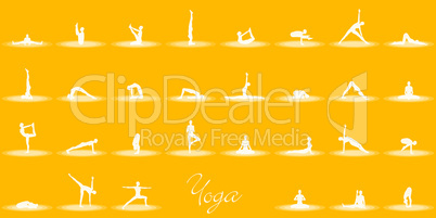 Yoga Posen Set - Gelb Weiß