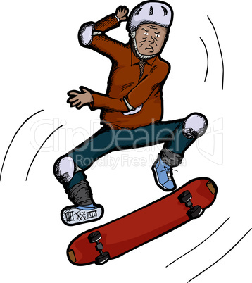Senior Citizen Skateboarder