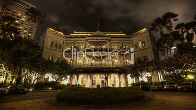 Raffles Hotel at night