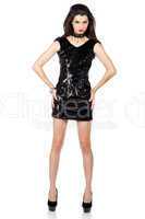 Fashion model in sequin dress