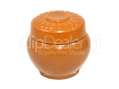 Clay pot.Isolated.