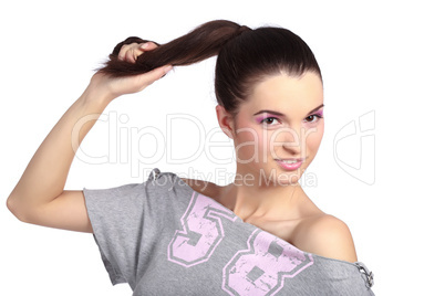 Sensual woman with ponytail