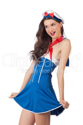 Cheerful young sailor woman