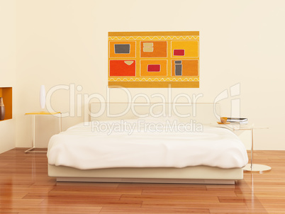 Bedroom in orange style