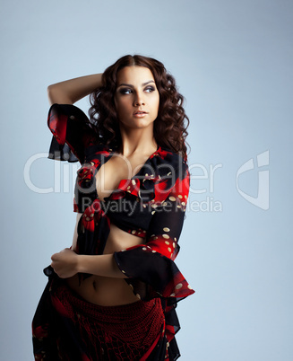 Beauty young woman portrait  in gypsy costume