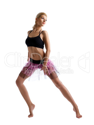 young woman posing in dance ballet costume