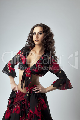 Cute young woman portrait  in gypsy costume