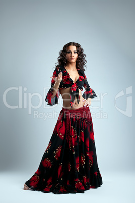 Cute woman posing in gypsy costume