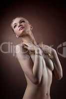 Amazing nude woman studio portrait