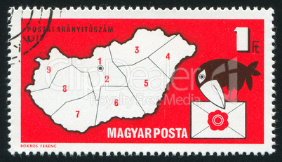 Postal Zone Map of Hungary