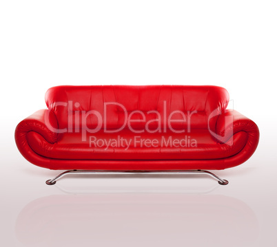 Modern Red Leather Couch