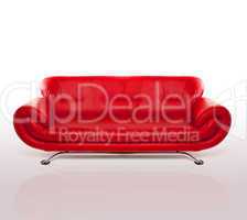 Modern Red Leather Couch