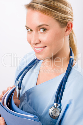 Medical person: Nurse / young doctor female