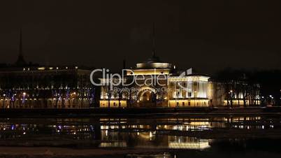 St Petersburg, The Admiralty building at night