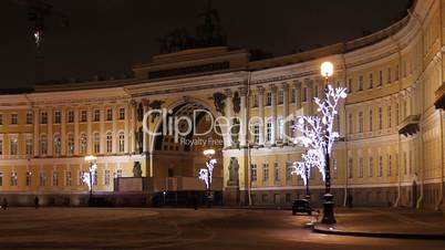 St Petersburg, The Hermitage and Palace Square at night