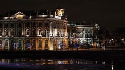 St Petersburg, The Hermitage Museum at night