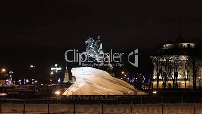St Petersburg, Peter The Great Statue at night